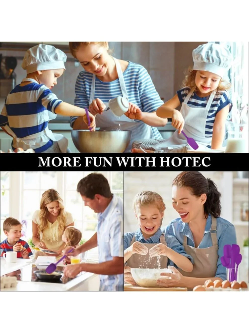 Silicone Spatula Set of 6 - Heat Resistant Kitchen Utensils for Cooking & Baking